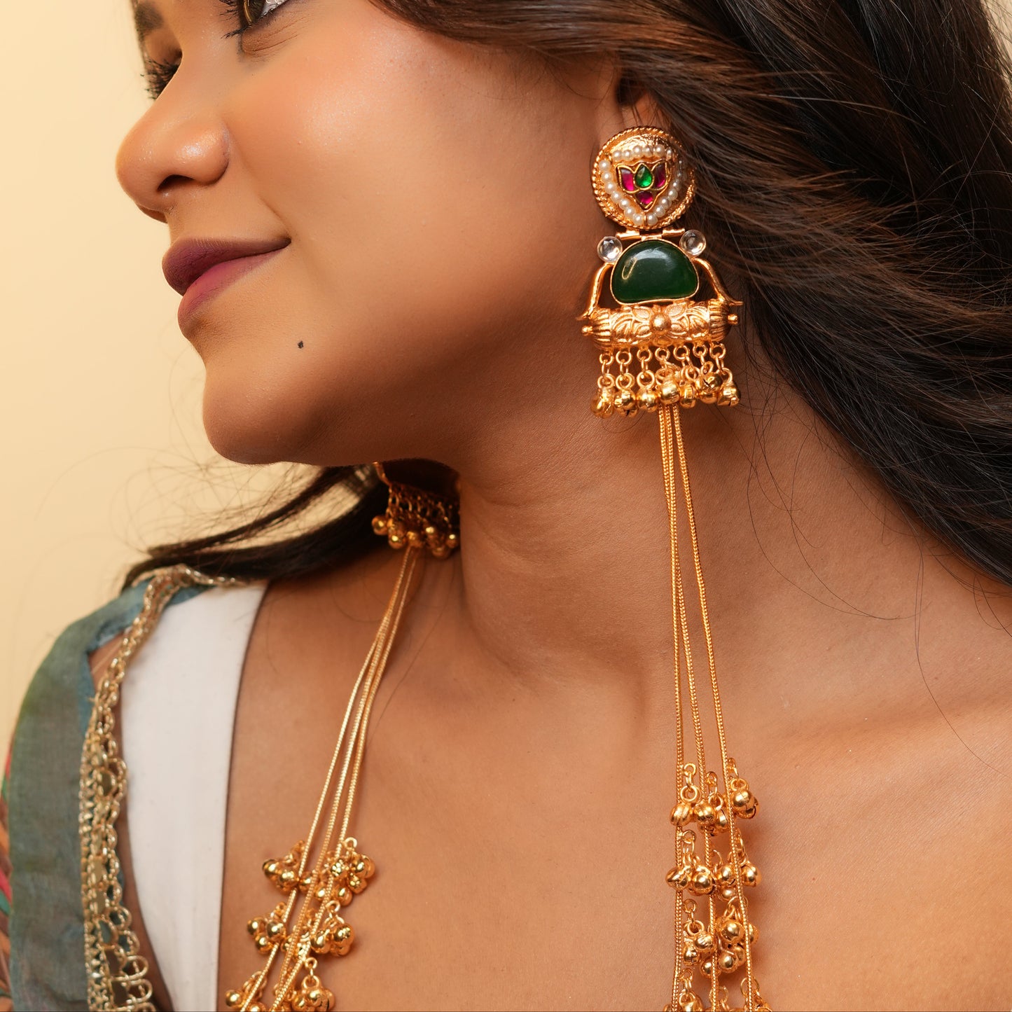 Sima Kashmiri Earrings (Green)