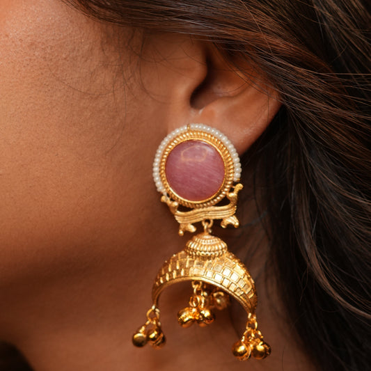 Heritage Jhumkas (Pink)