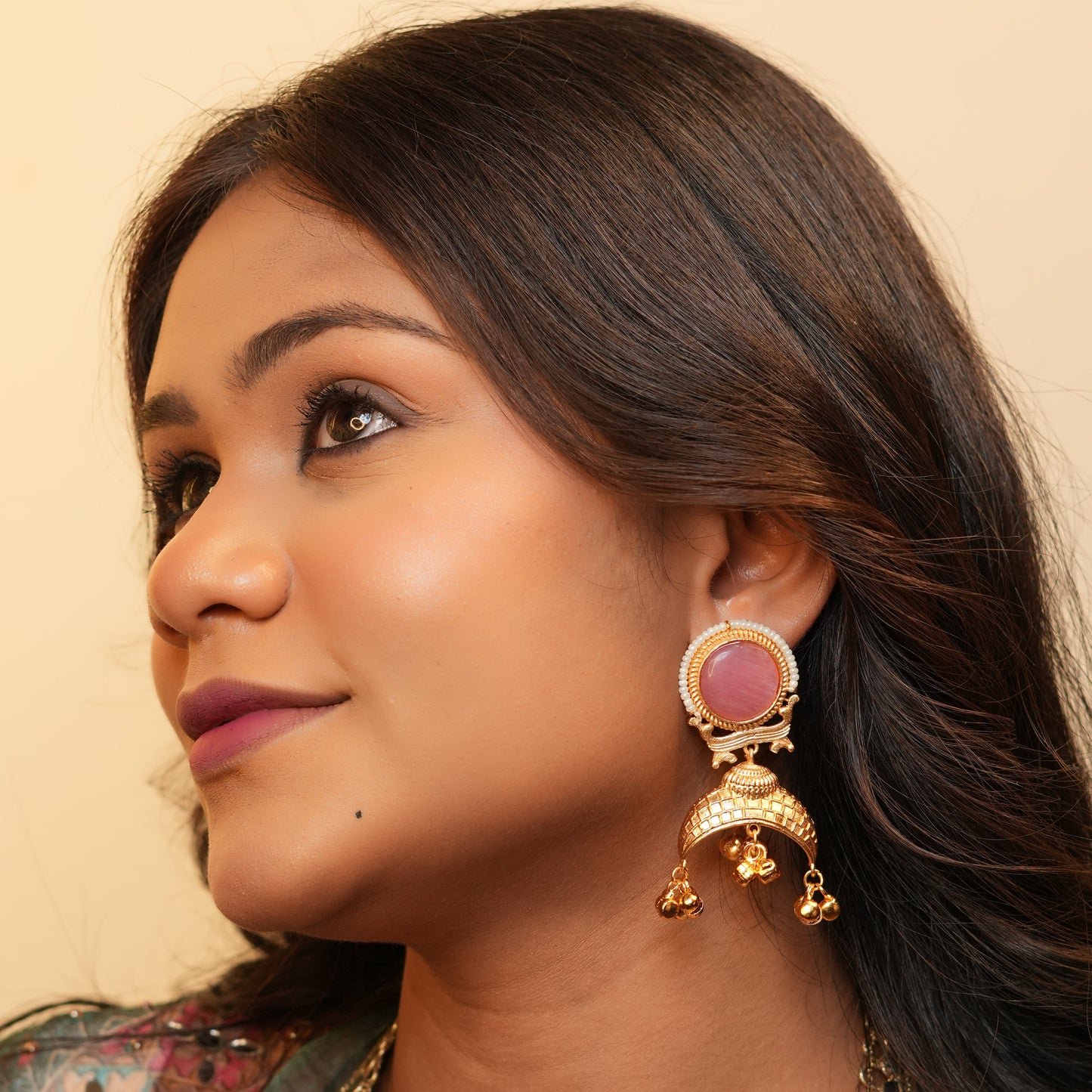 Heritage Jhumkas (Pink)