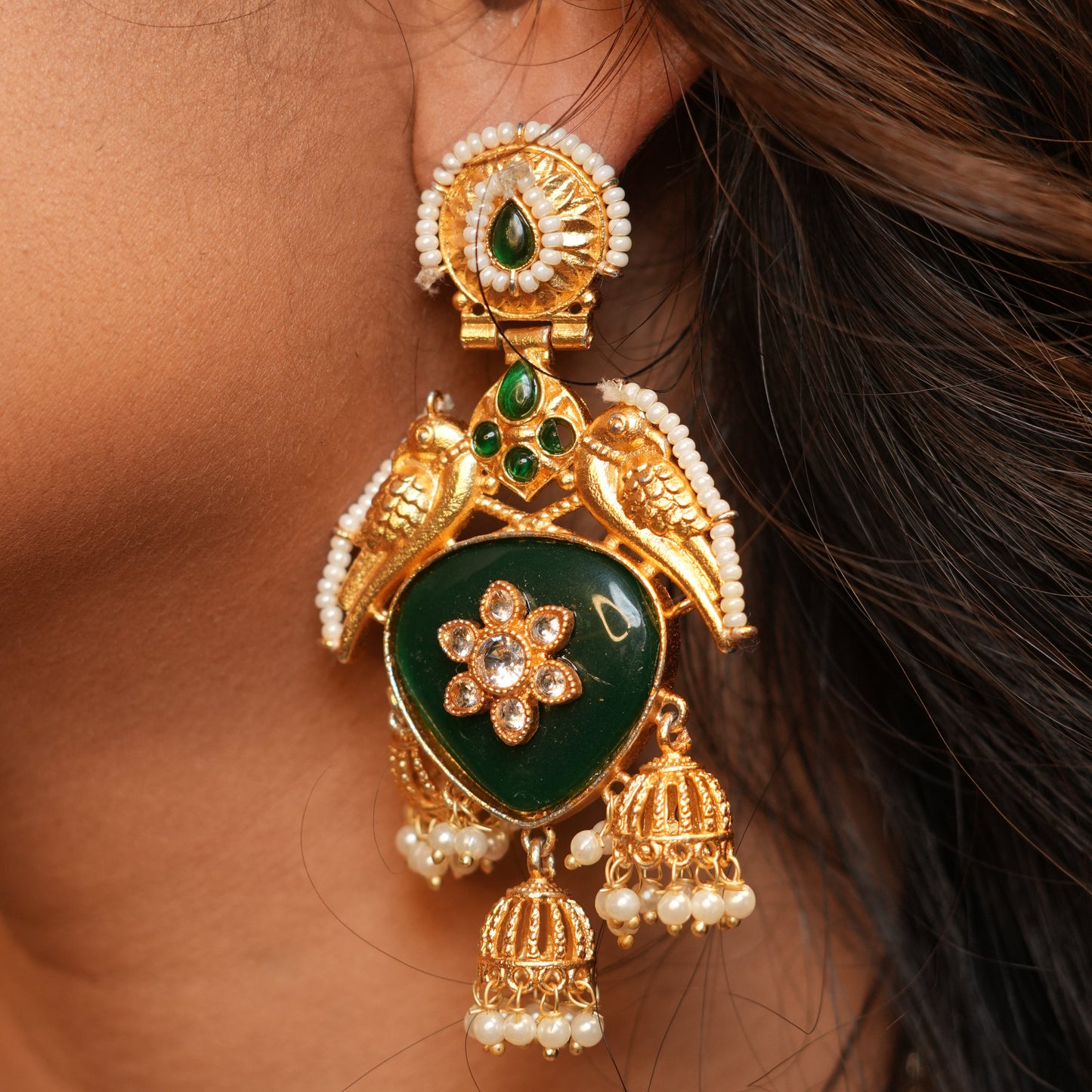 Riya Kashmiri Earrings (Green)