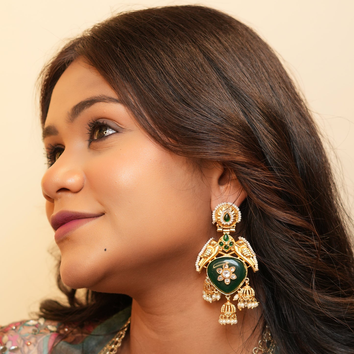 Riya Kashmiri Earrings (Green)