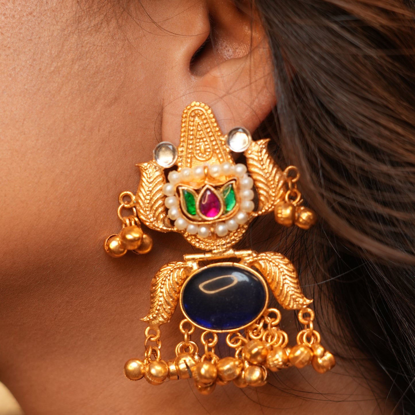 Gulzar Kashmiri Earrings (Blue)