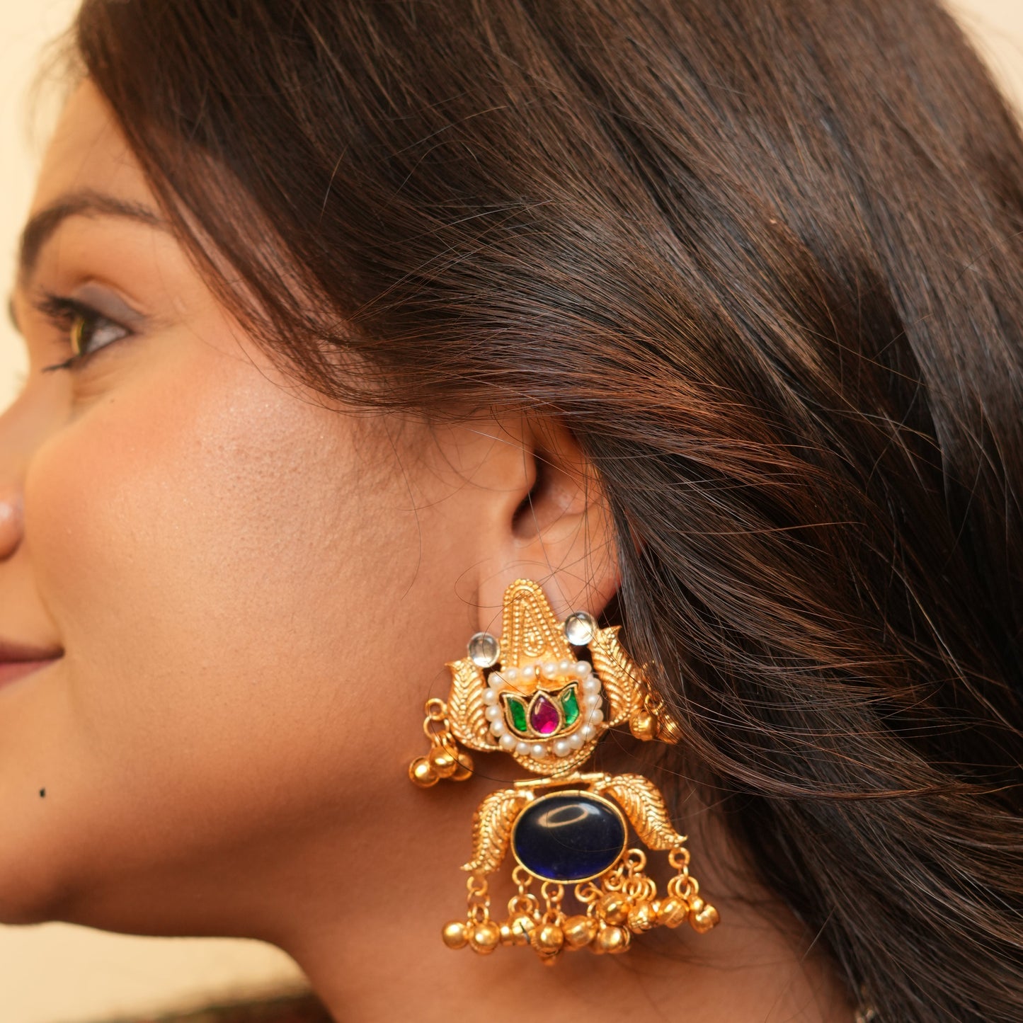 Gulzar Kashmiri Earrings (Blue)