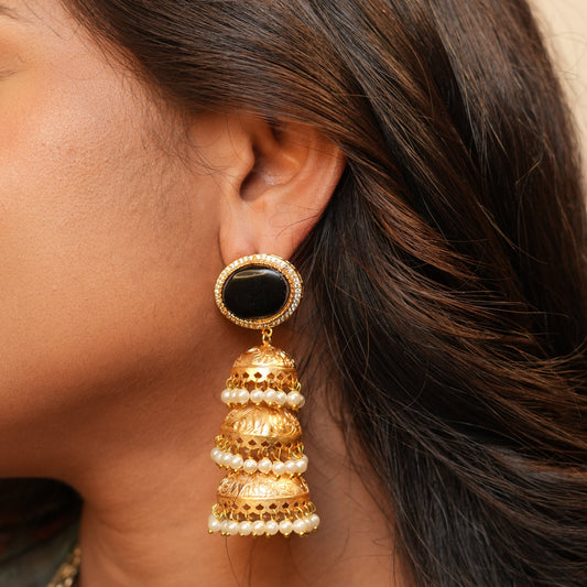 Kiran Kashmiri Jhumka (Black)