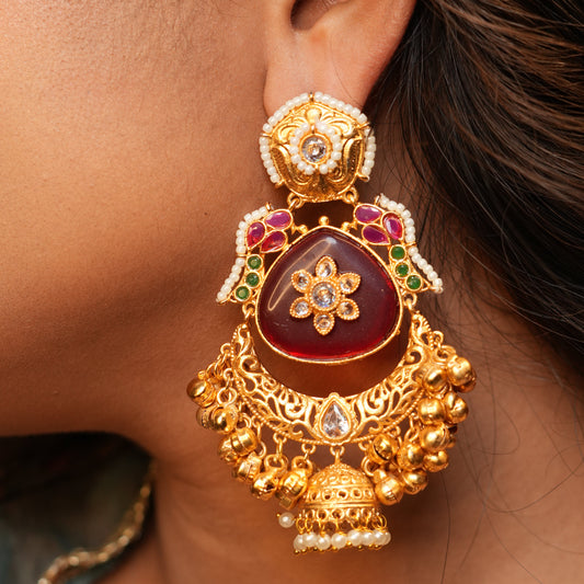Kashvi Kashmiri Earrings (Wine)