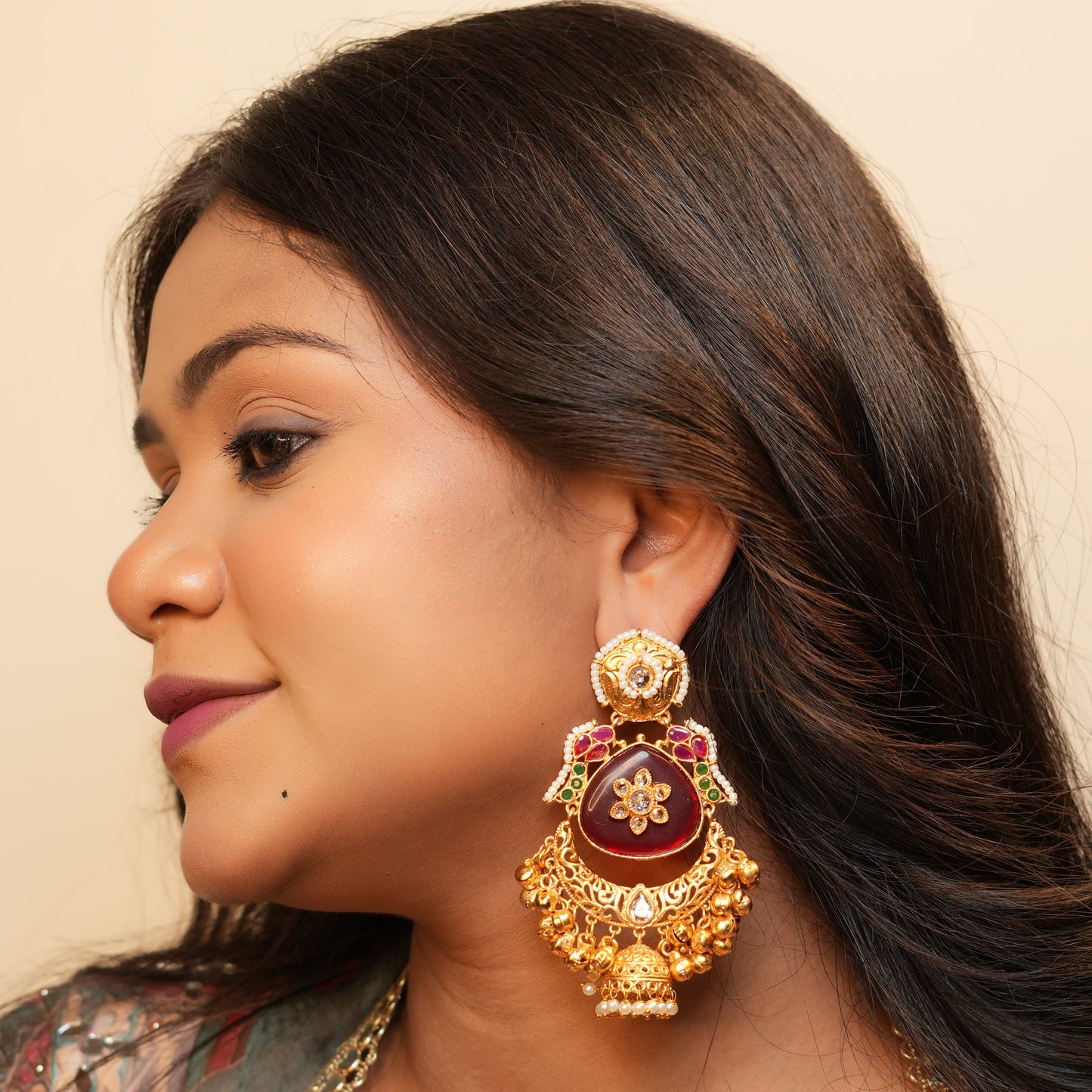 Kashvi Kashmiri Earrings (Wine)