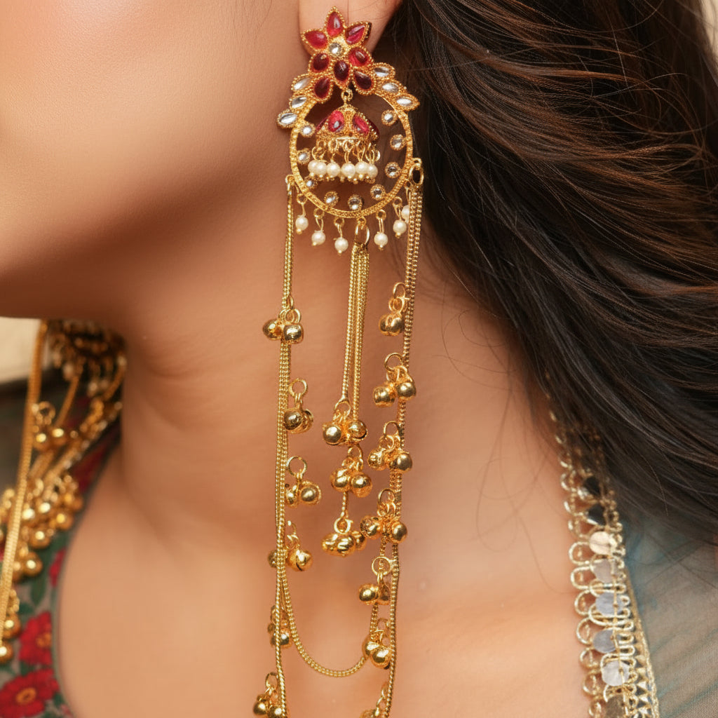 Zoya Kashmiri Earrings (Pink)