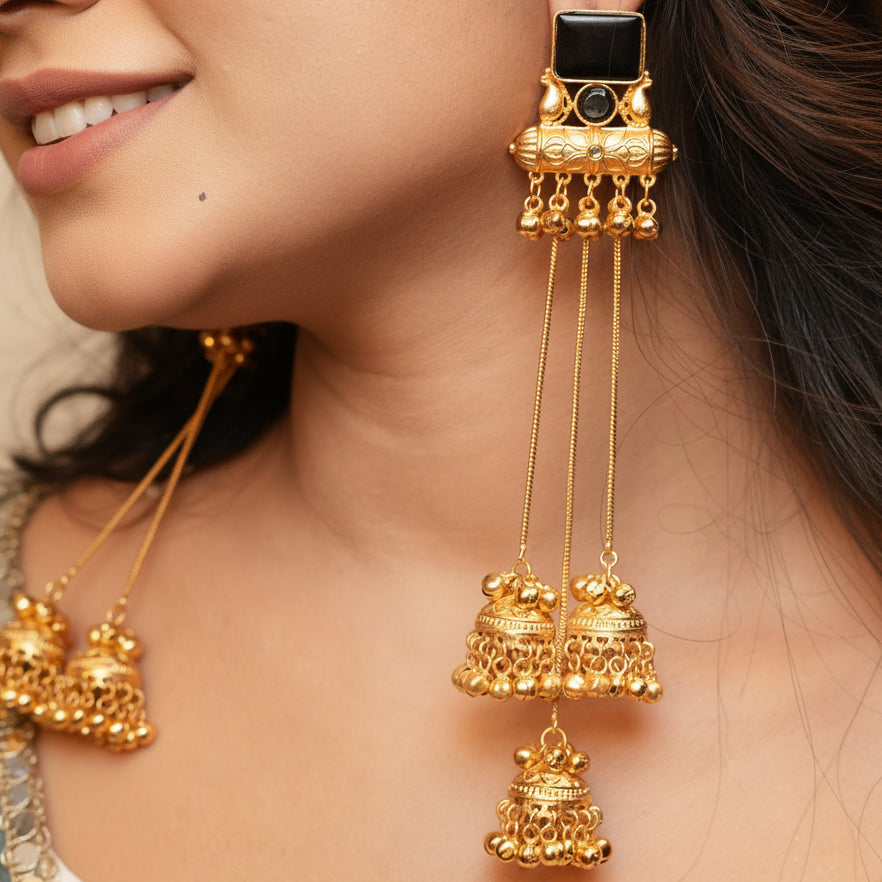 Roohi Kashmiri Earrings (Black)