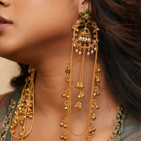 Zoya Kashmiri Earrings (Green)