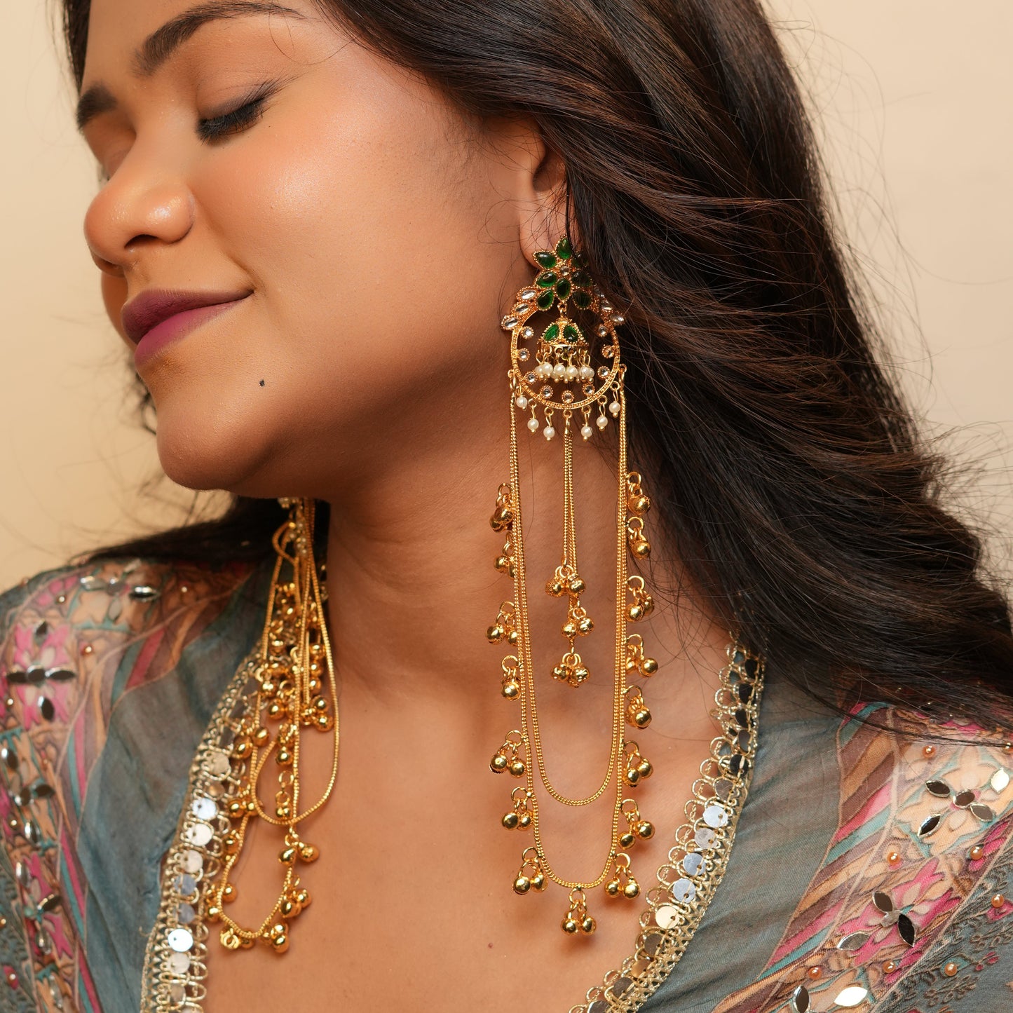 Zoya Kashmiri Earrings (Green)