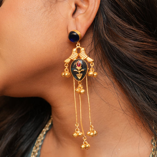 Gulnaar Kashmiri Earrings (Black)