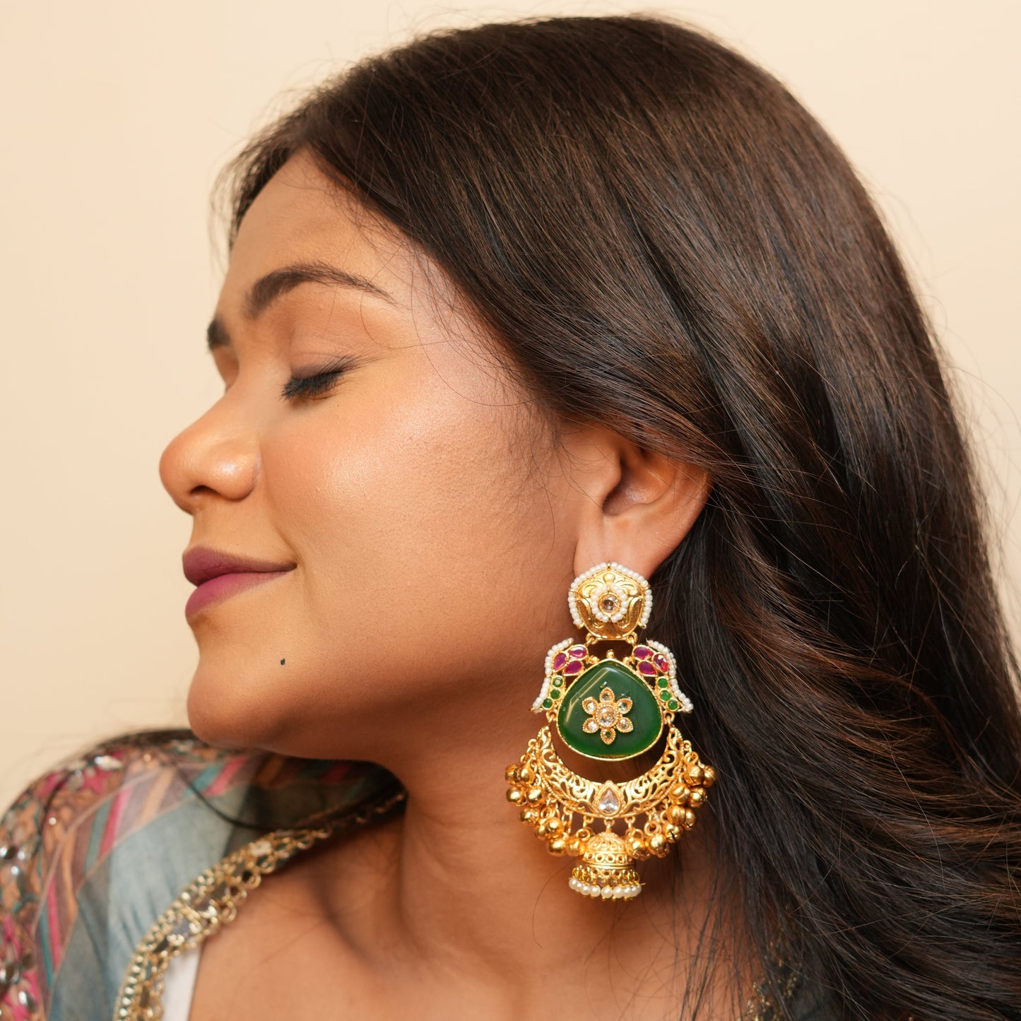 Kashvi Kashmiri Earrings (Green)
