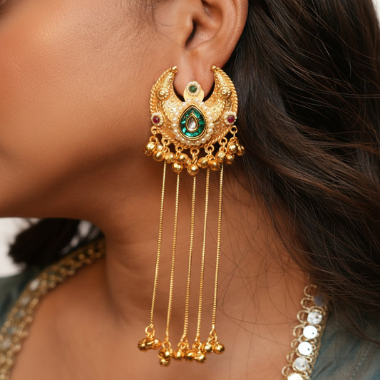 Samira Kashmiri Earrings (Green)