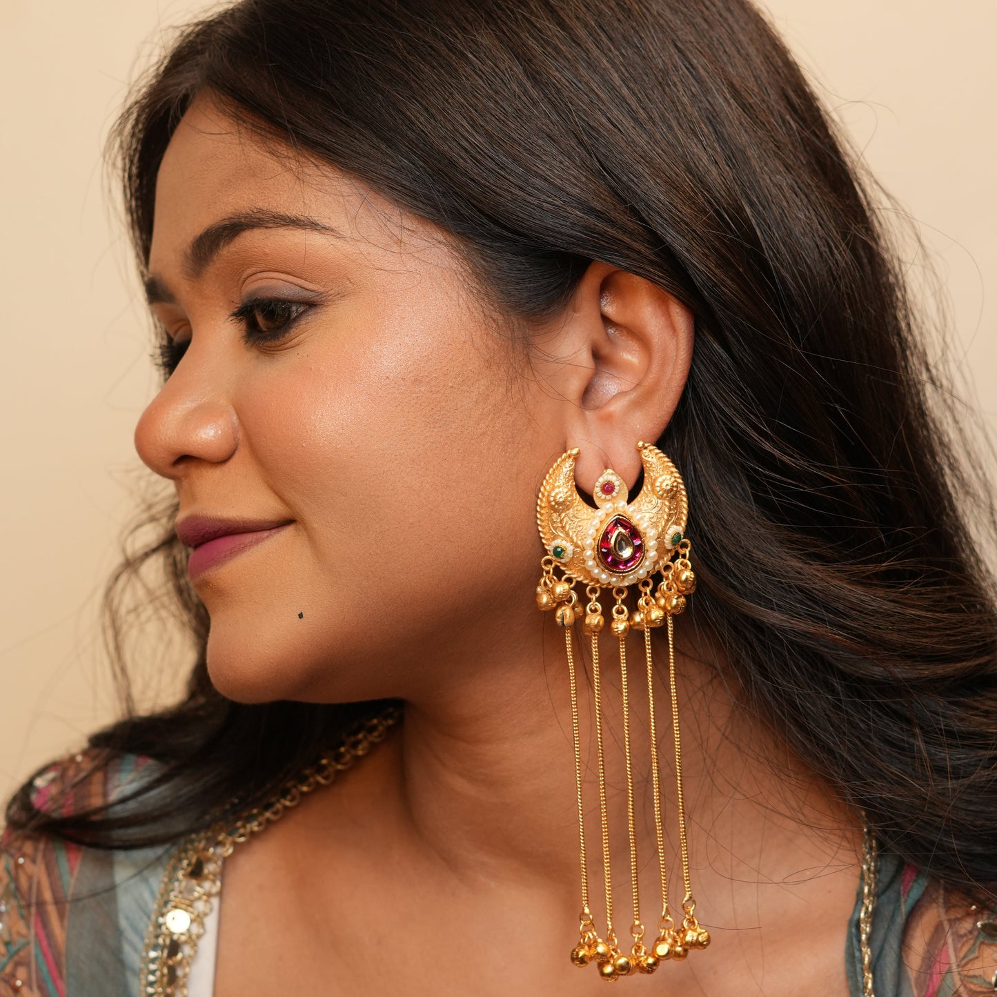 Samira Kashmiri Earrings (Pink)
