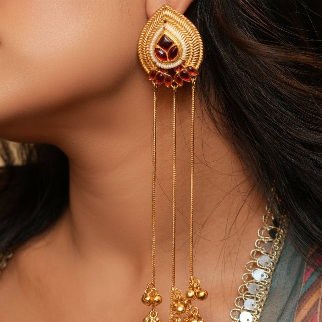 Aarohi Kashmiri Earrings (Pink)