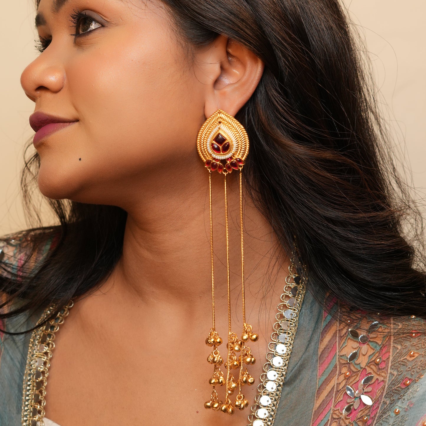 Aarohi Kashmiri Earrings (Pink)