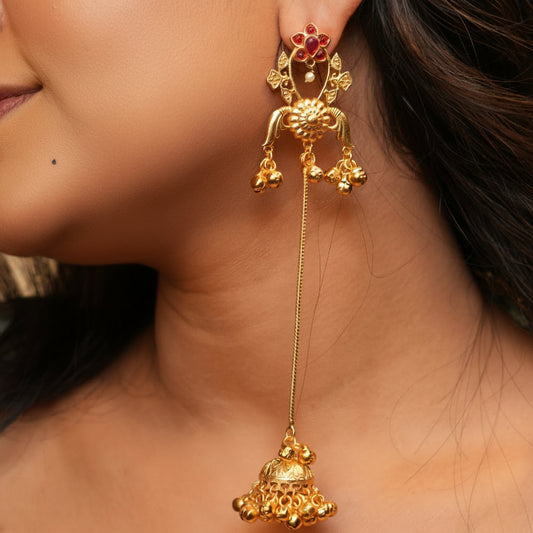 Lotus Kashmiri Earrings (Pink)