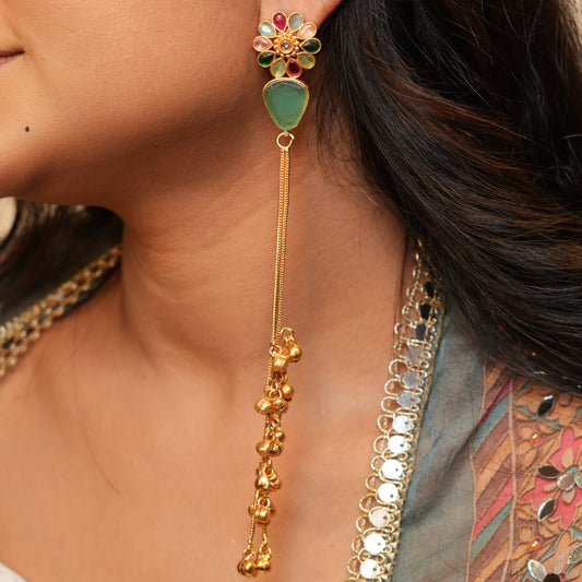 Ruhi Kashmiri Earrings (Blue)