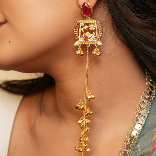 Zira Kashmiri Earrings (Wine)