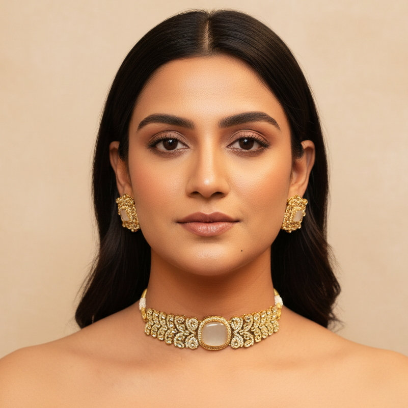 Maira Chokar Necklace (White)