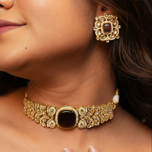 Maira Chokar Necklace (Purple)