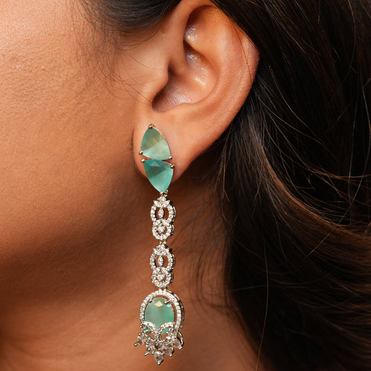 Celeste AD Earrings (Mint Green)