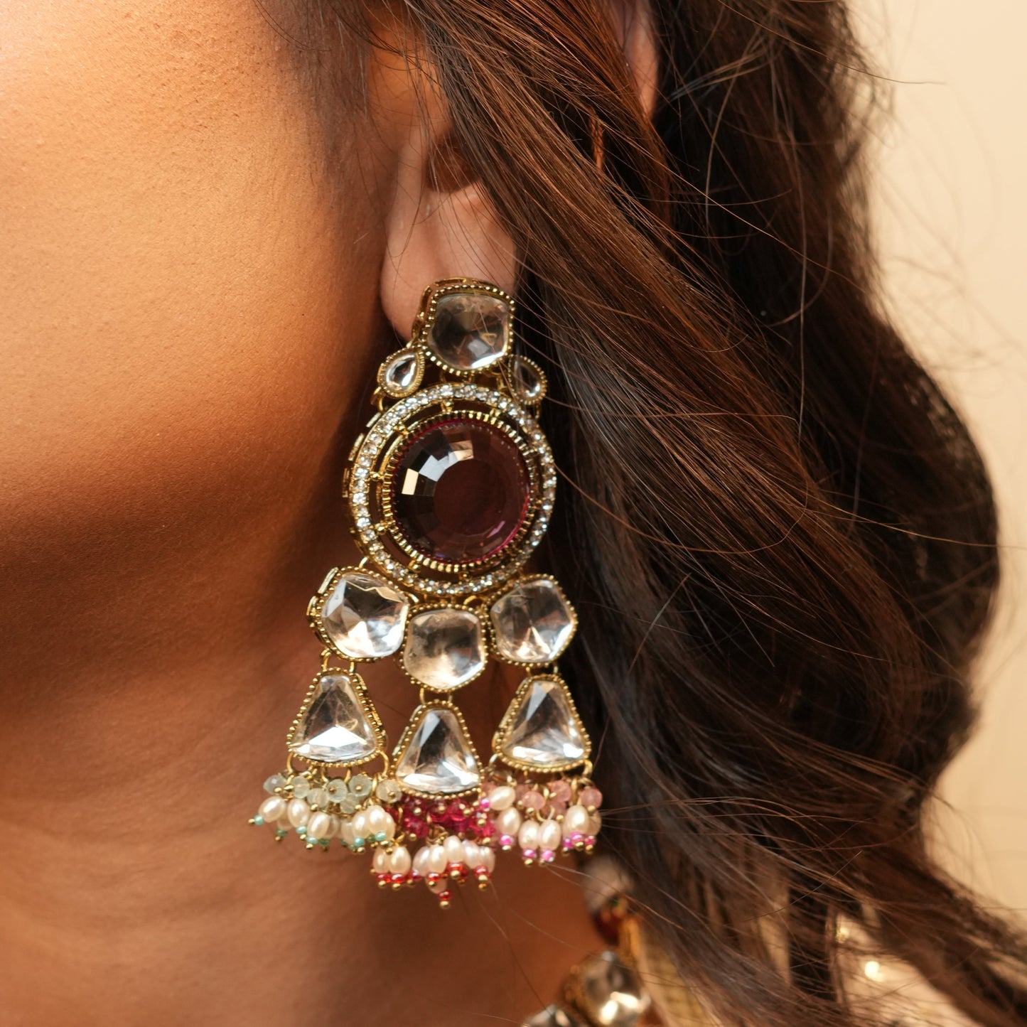 Amarya Bridal Necklace (Purple-Green)
