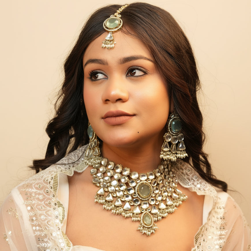 Amarya Bridal Necklace (Mint Green)