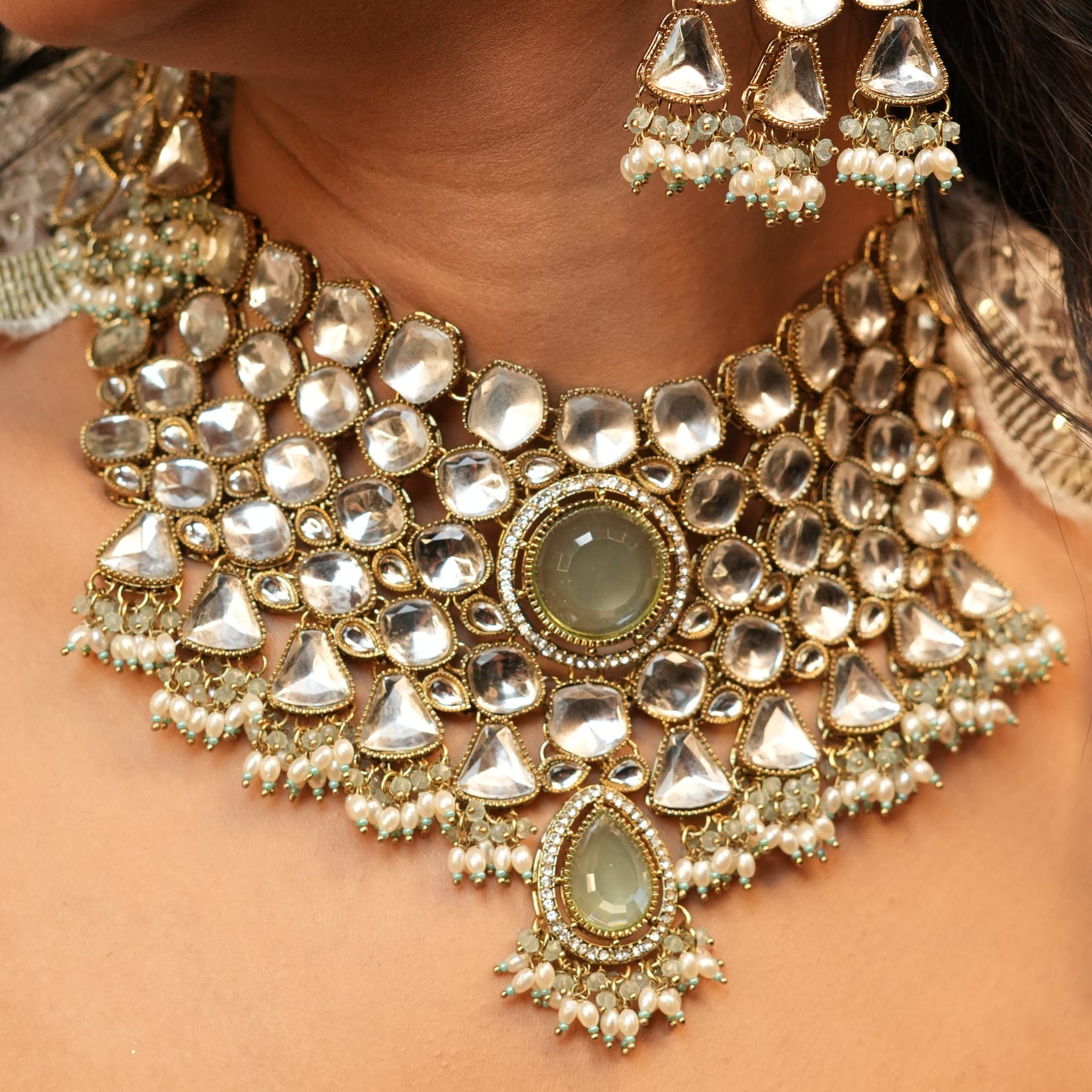 Amarya Bridal Necklace (Mint Green)