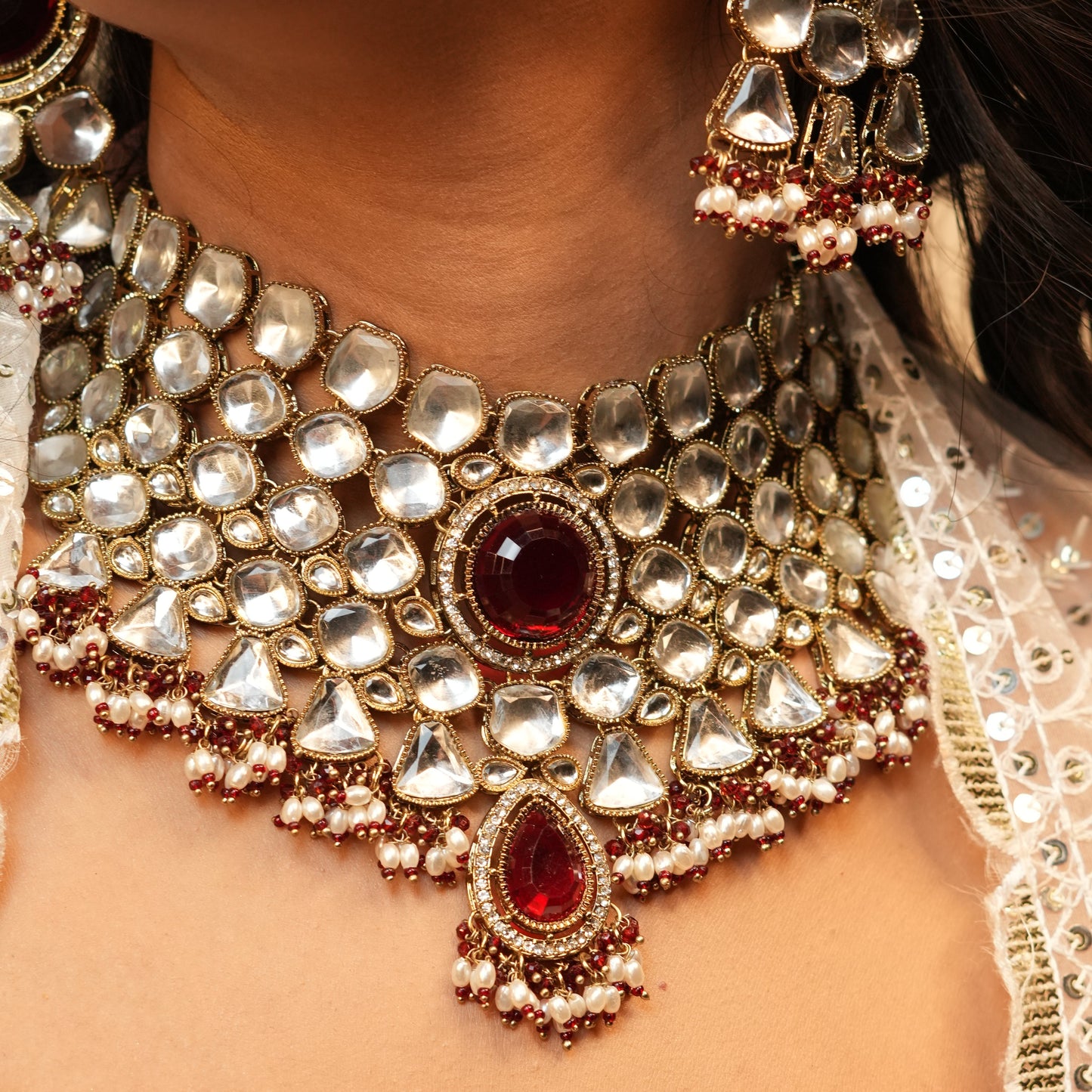 Amarya Bridal Necklace (Wine)