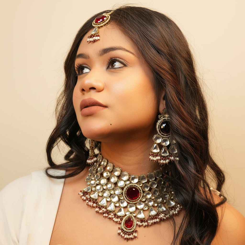 Amarya Bridal Necklace (Wine)
