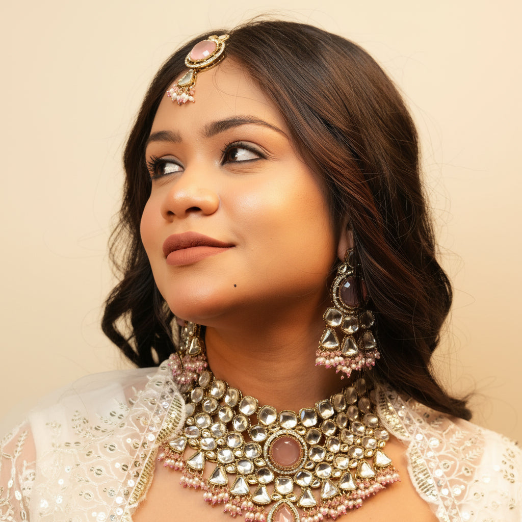 Amarya Bridal Necklace (Pink)