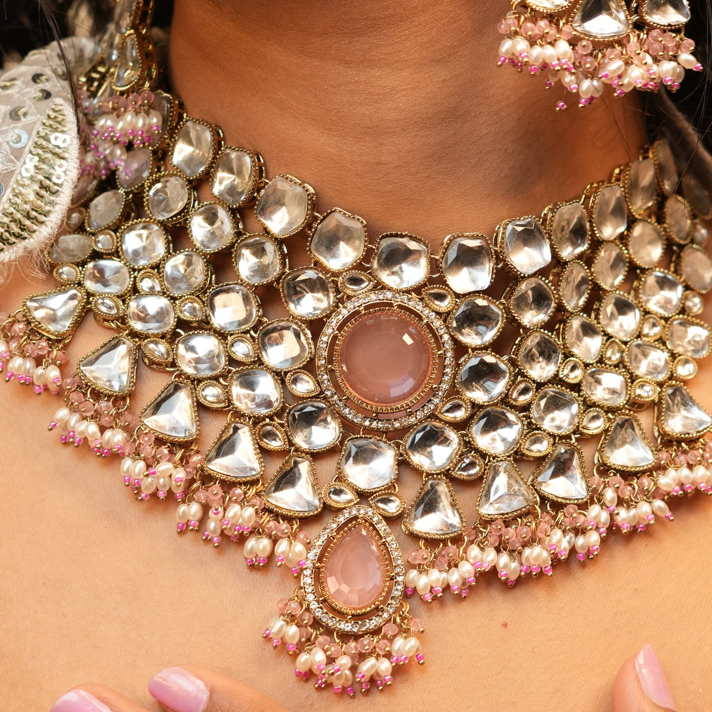 Amarya Bridal Necklace (Pink)