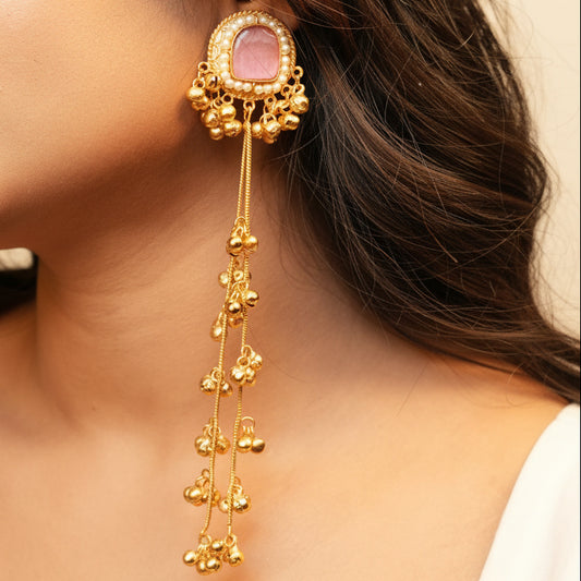 Suhana Kashmiri Earrings (Pink)