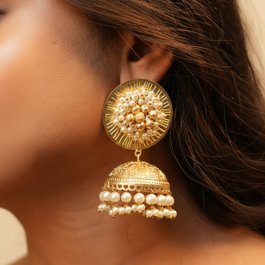 Pearl Noor Jhumkas