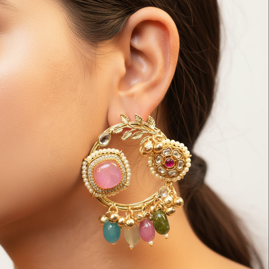 Rangrez Earrings (Pink)