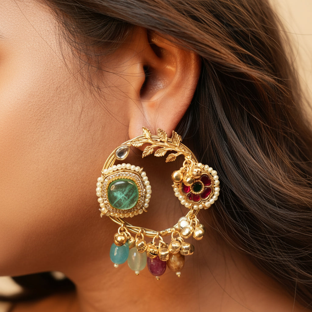 Rangrez Earrings (Sea blue)