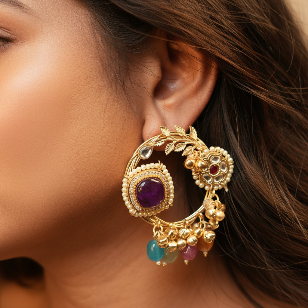 Rangrez Earrings (Purple)