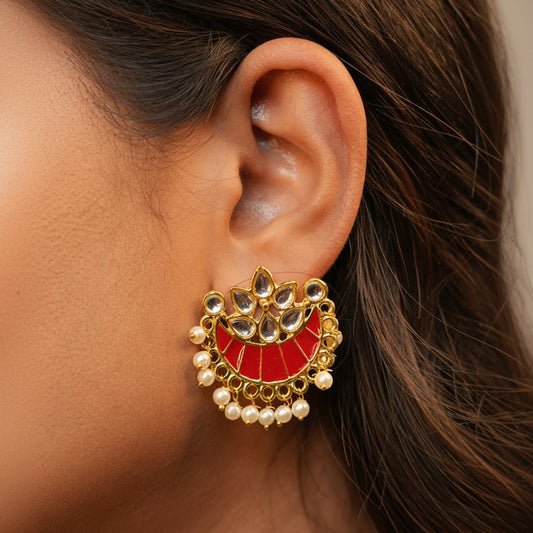 Chaand Earrings (Red)