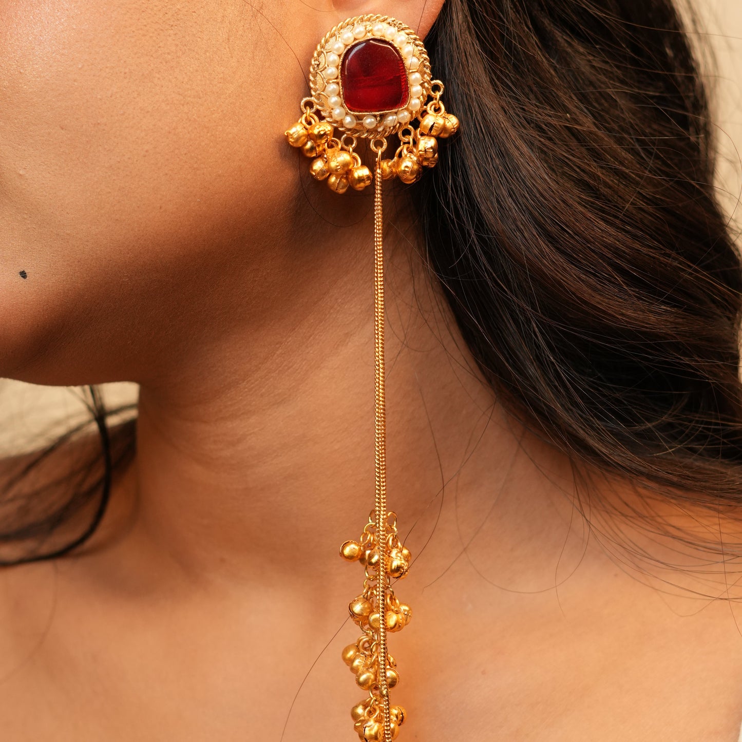 Suhana Kashmiri Earrings (Wine)