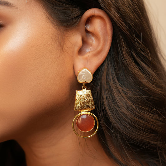 Lara Hasli Earrings (Orange)
