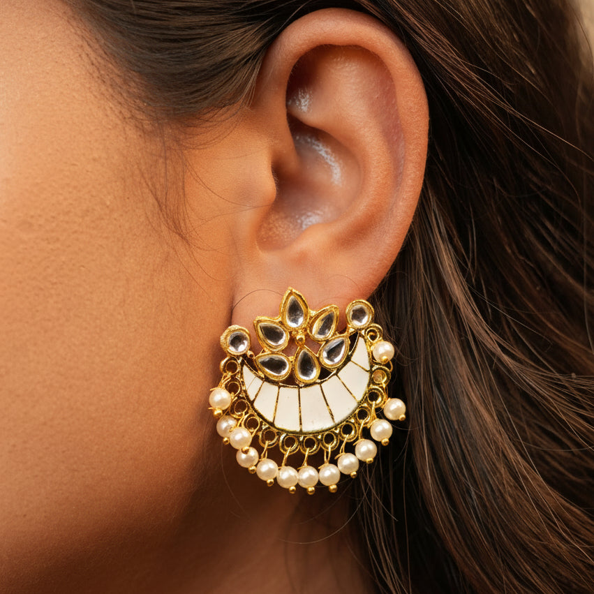 Chaand Earrings (White)