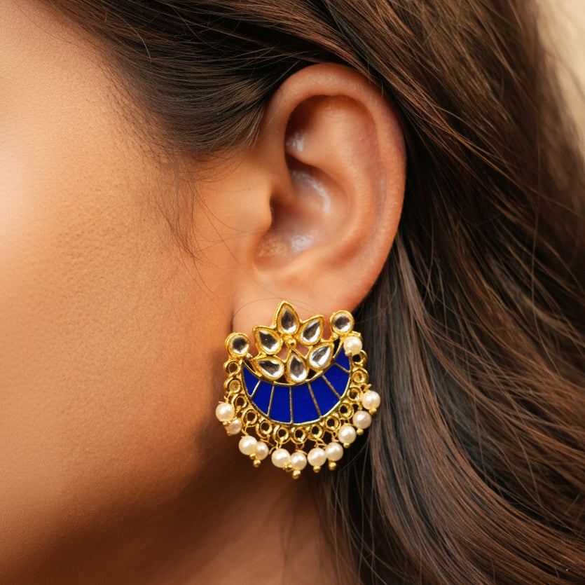 Chaand Earrings (Blue)