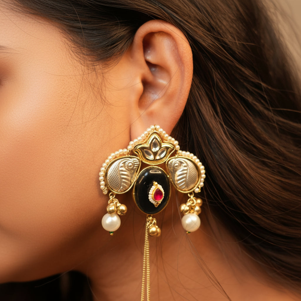 Zariya Kashmiri Earrings (Blue)