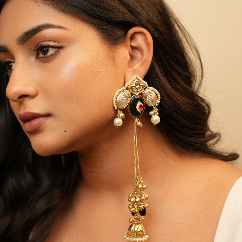 Zariya Kashmiri Earrings (Blue)