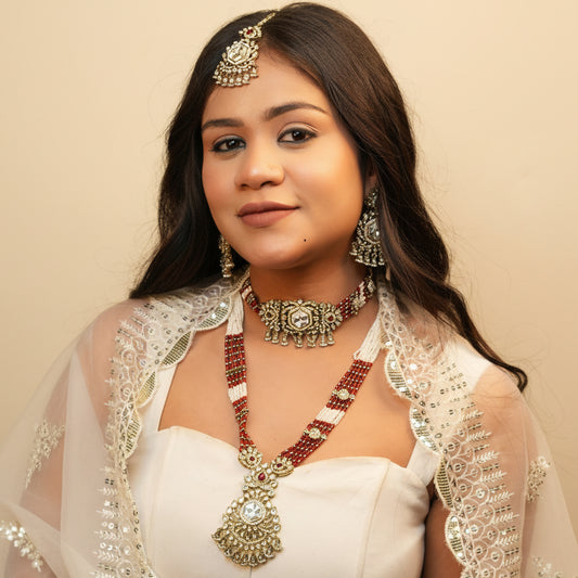 Meera Layered Necklace (Red)