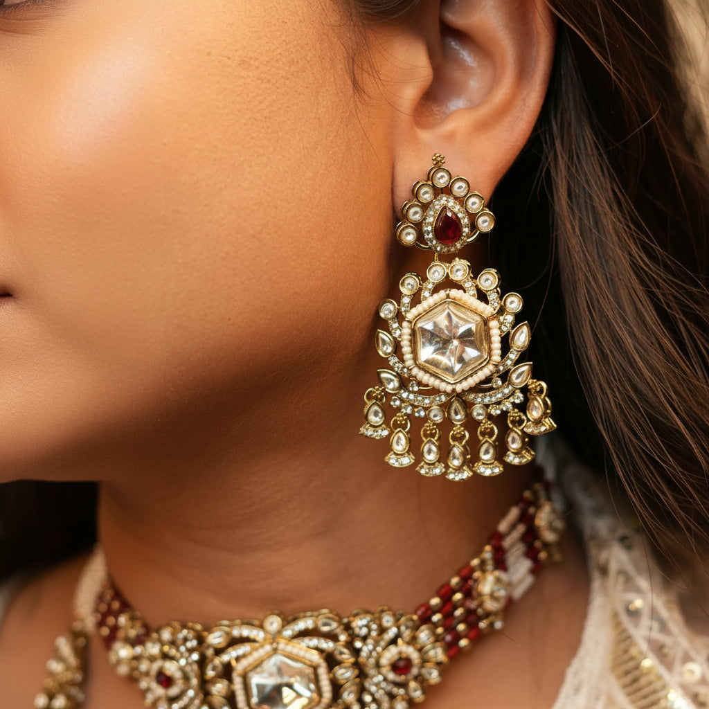 Meera Layered Necklace (Red)