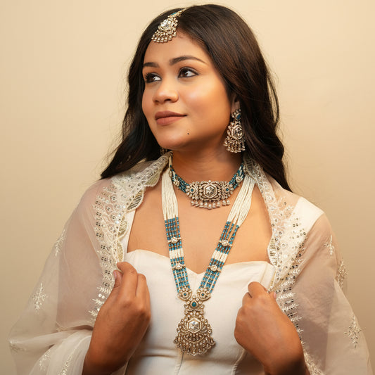 Meera Layered Necklace (Blue)