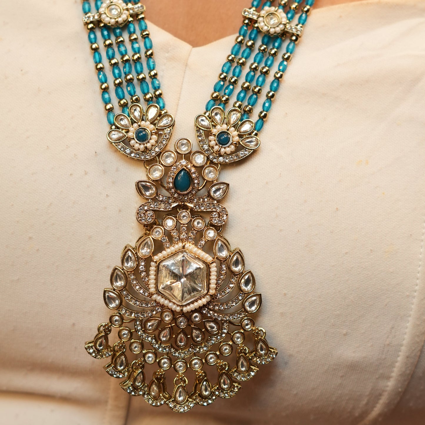 Meera Layered Necklace (Blue)