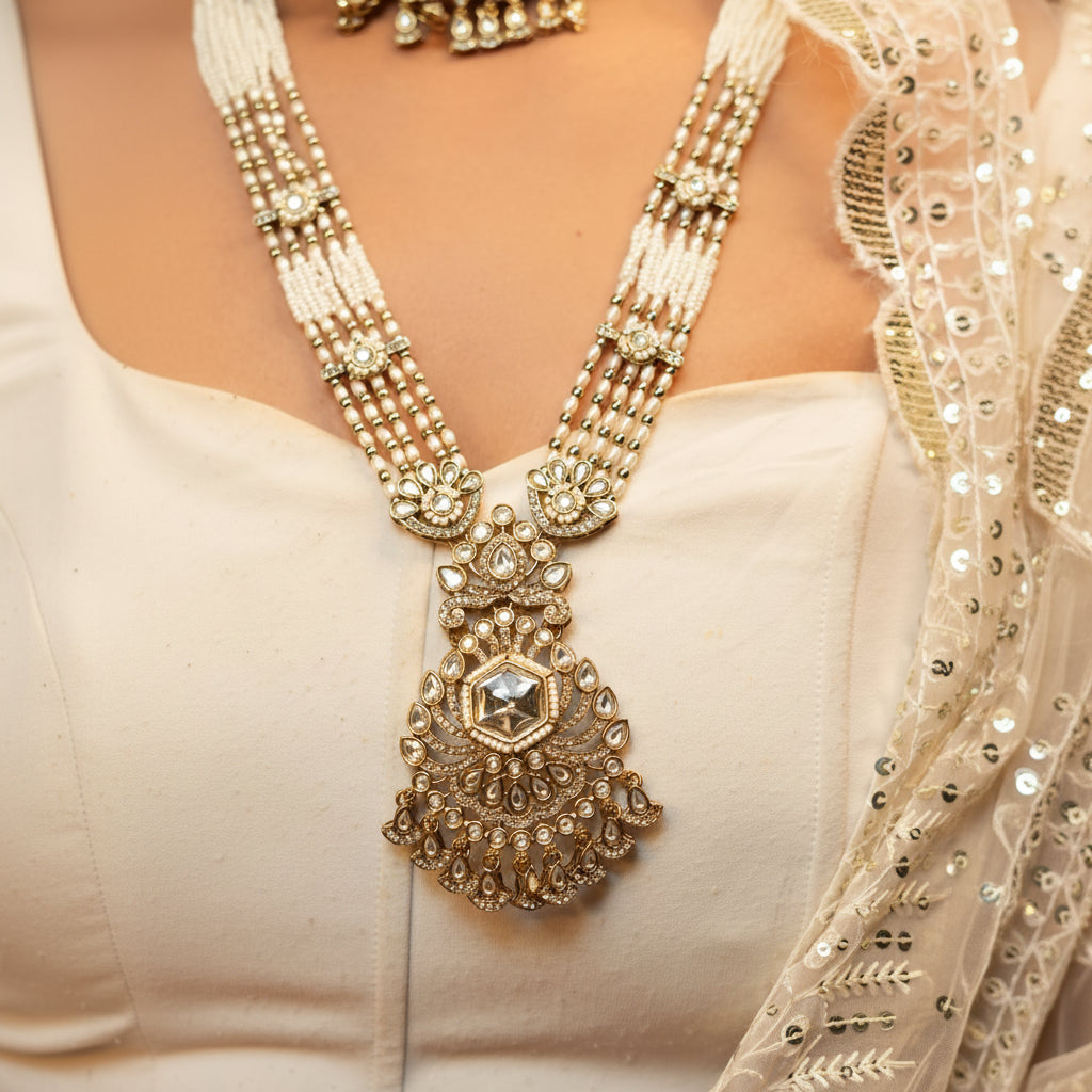 Meera Layered Necklace (Light Pink)